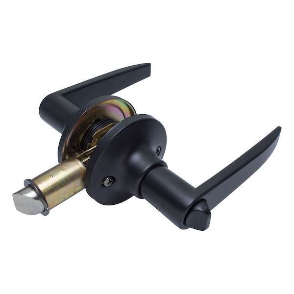 Global RV/Manufactured Housing Interior Lockset, Lever Style No 909 Privacy/Locking, Aluminum, Matte Black LSL-909PVAL-MB - main